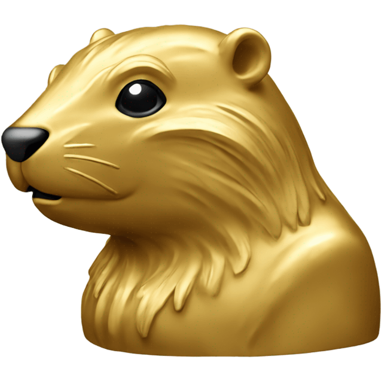 gold beaver statue emoji