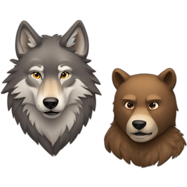 wolf with bear emoji