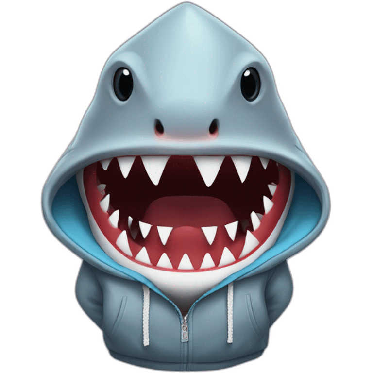 Shark wearing a luxury hoodie emoji