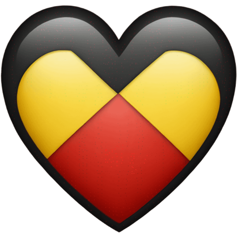 Heart with black on the top half and red on the bottom half and yellow circle  emoji