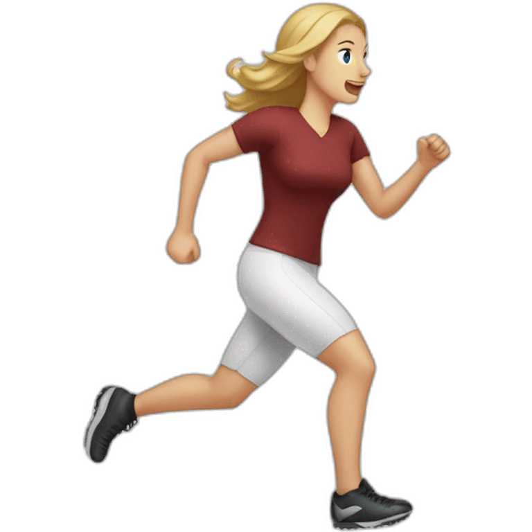 A White Woman Runs to the door american football emoji