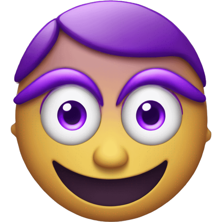 Emoji with a third eye purple with light emitted from the third eye emoji