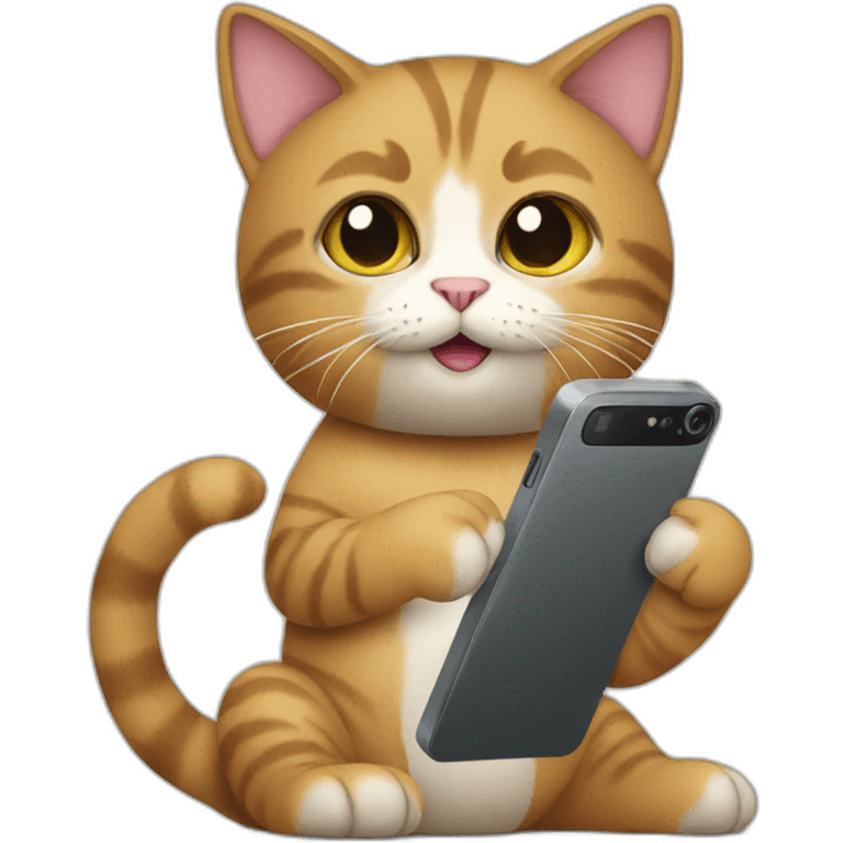 cat holding phone emoji