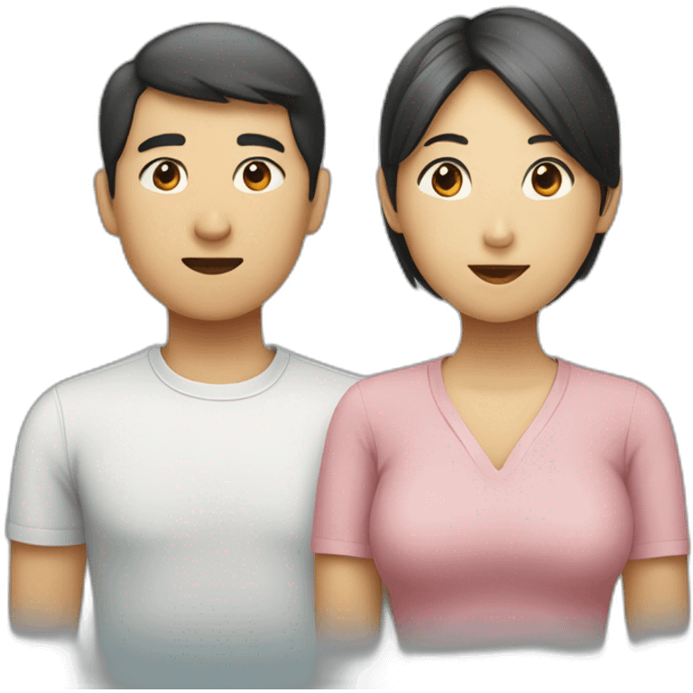 two asian people facing each other in conversation emoji