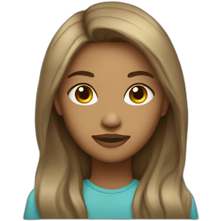 woman light brown skin long dark hair wake up emoji