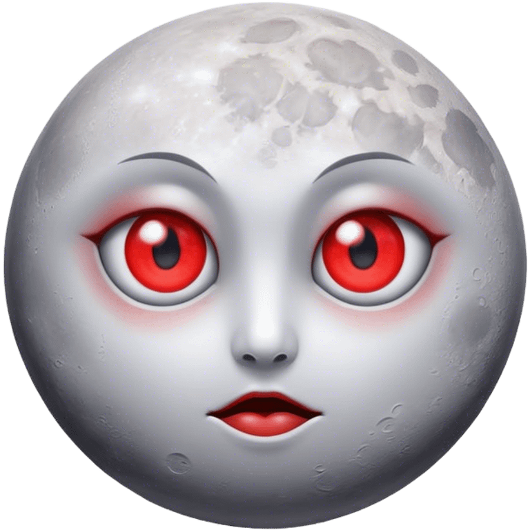 Moon with eyes being red  emoji