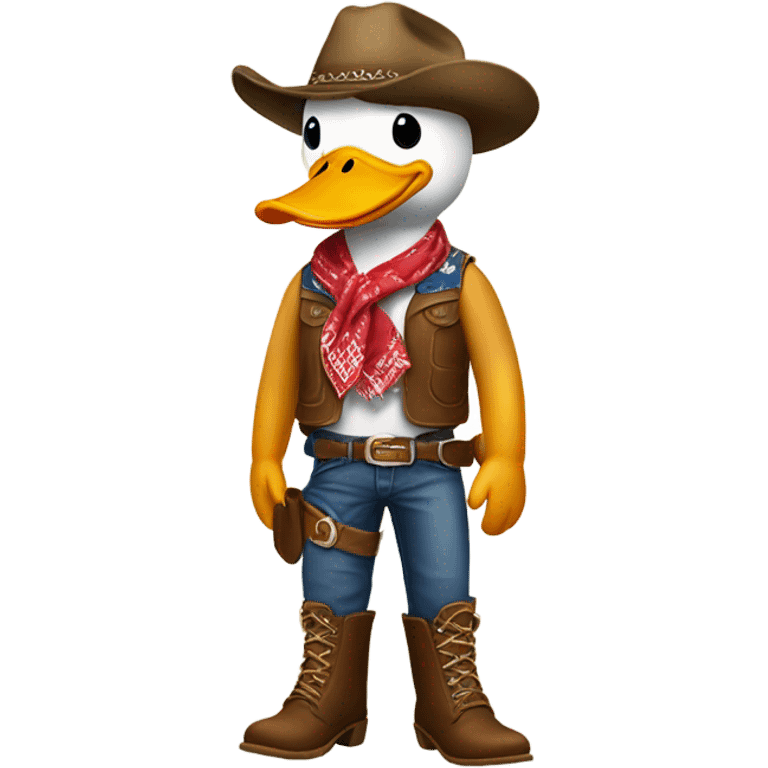 A duck in a cowboy outfit  emoji