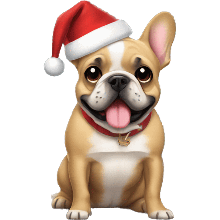 Frenchie Christmas lights emoji