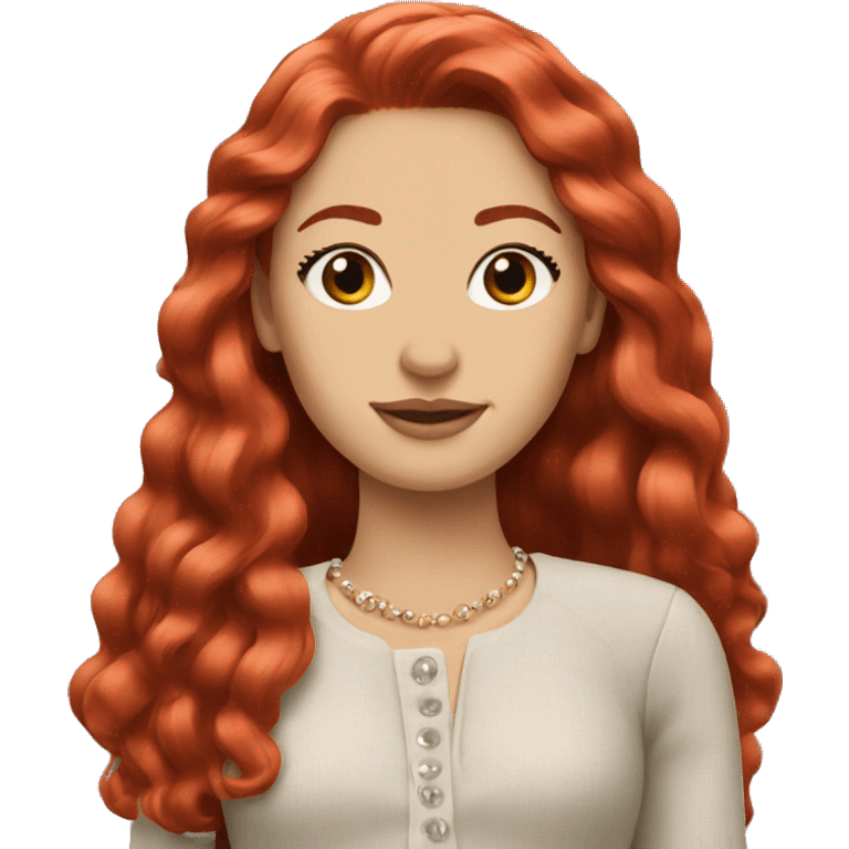 Chanel red head long hair emoji