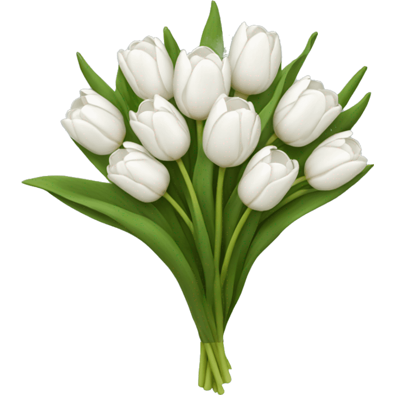 white tulip bouquet  emoji