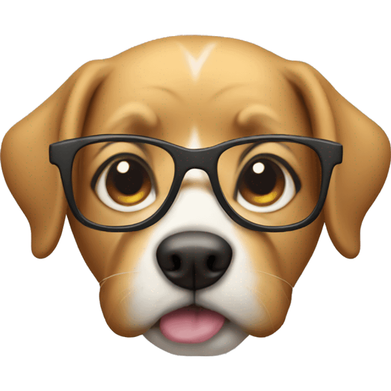 Dog with glasses emoji