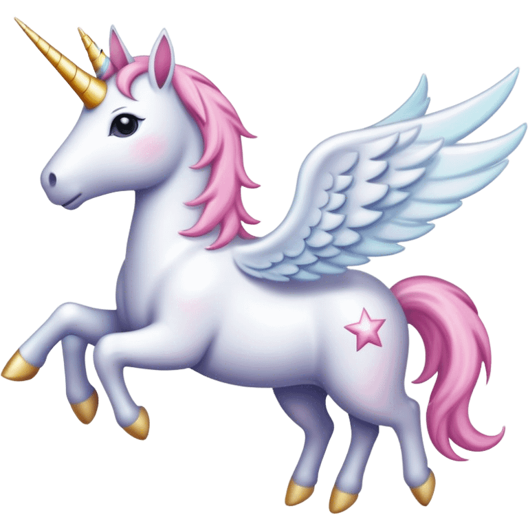 Ein Einhorn, was durchs Weltall fliegt emoji