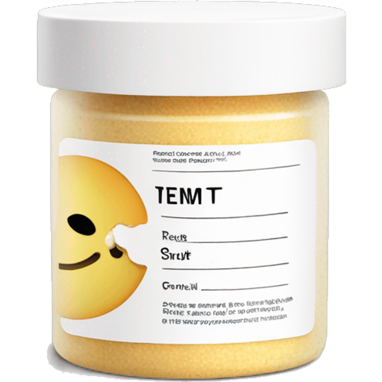 body scrub pot with label emoji