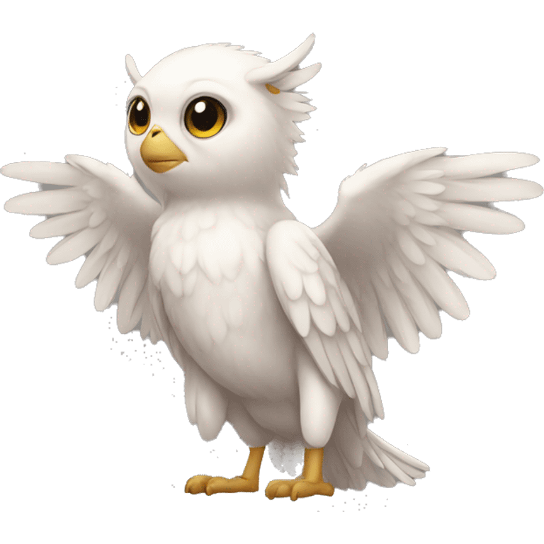 shy cute winged animal hybrid full body emoji