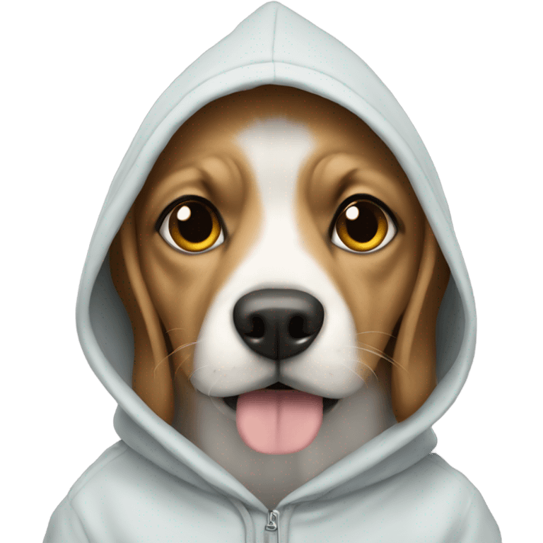 Dog wearing a hoodie emoji