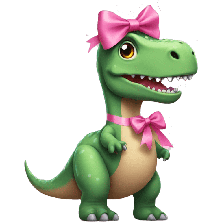 dinosaur with a little pink ribbon emoji