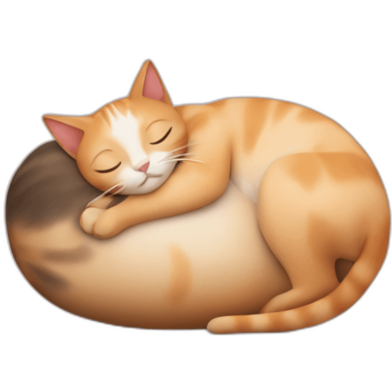 Cat sleeping in the belly of pregnant woman emoji