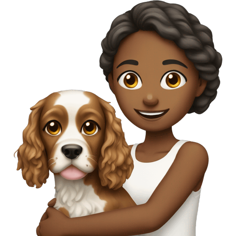 Girl with spaniel  emoji