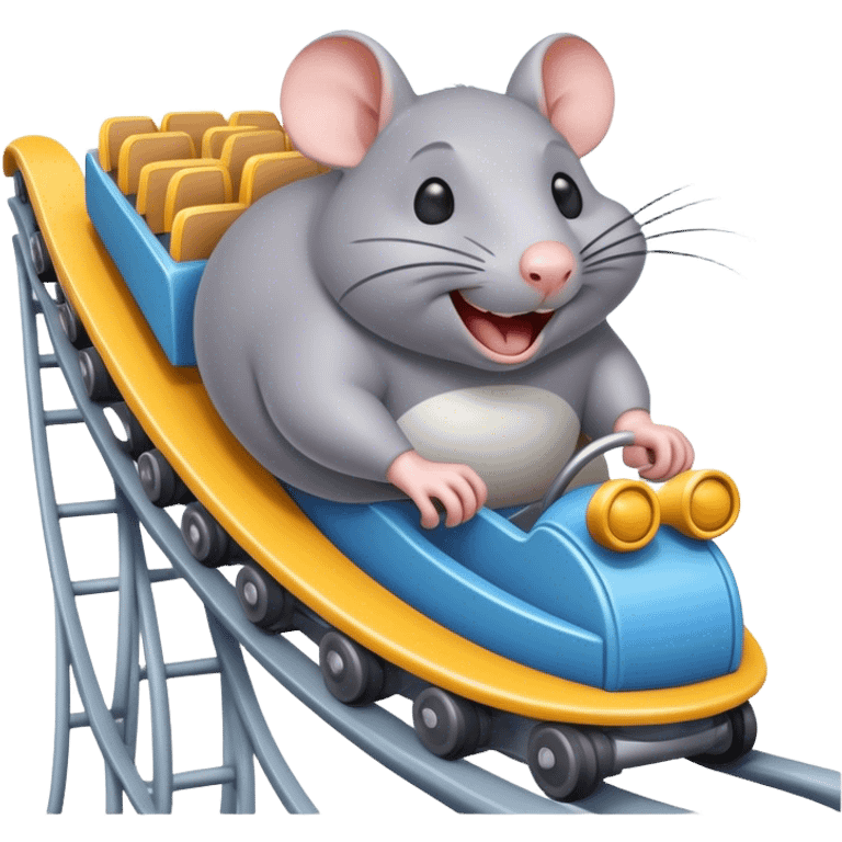 Fat gray rat that’s on a roller coaster emoji