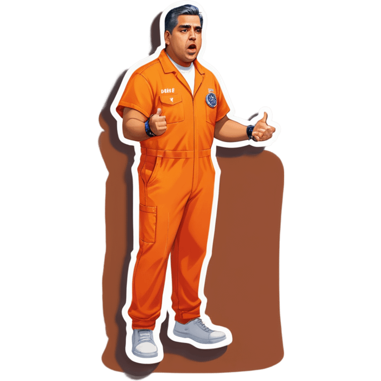 Make congressman Robert Garcia cuffed in an orange jumpsuit looking mad that he got caught emoji