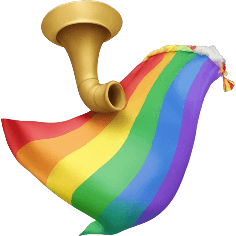 Horn blowing rainbow flag emoji