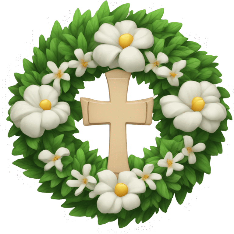 Funeral wreath with cross emoji