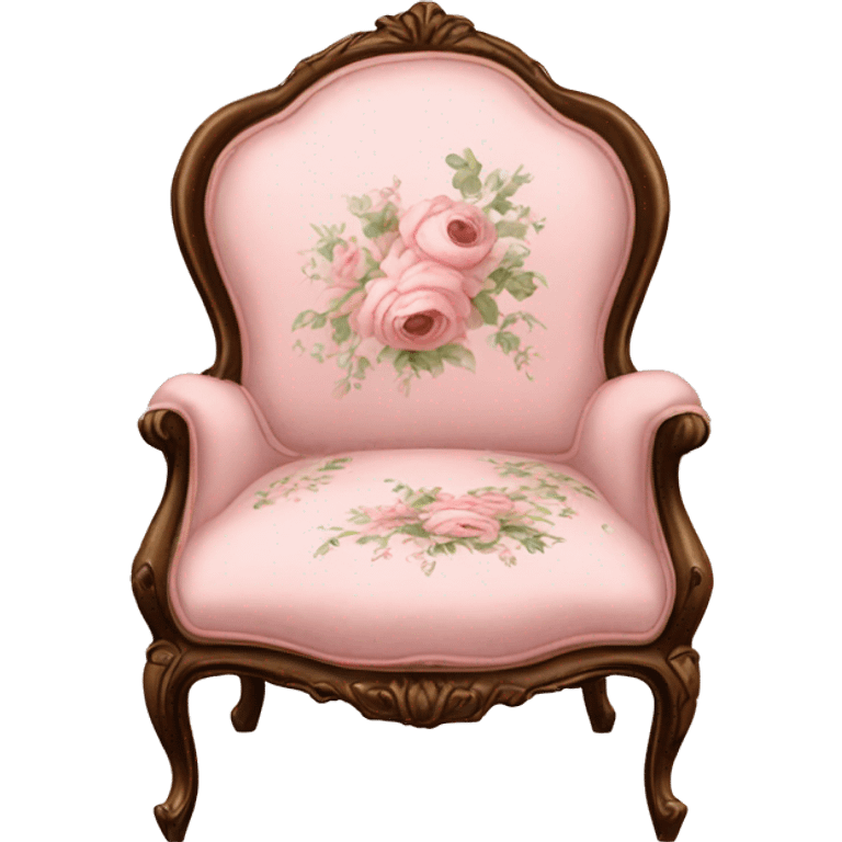 vintage rococo light pink dainty floral chair emoji