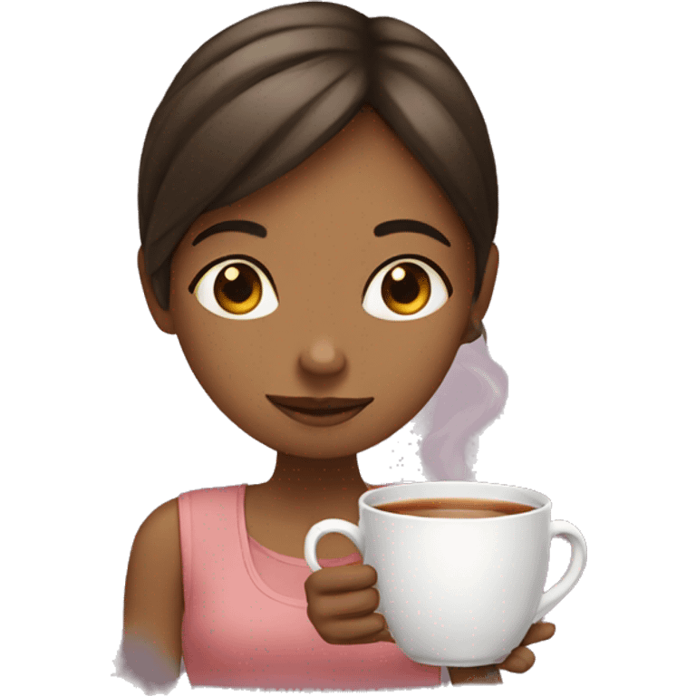 Girl drinking tea emoji