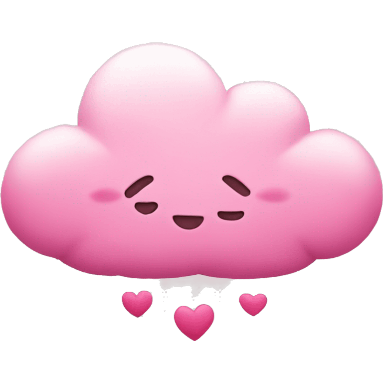 Pink cloud with two hearts  emoji