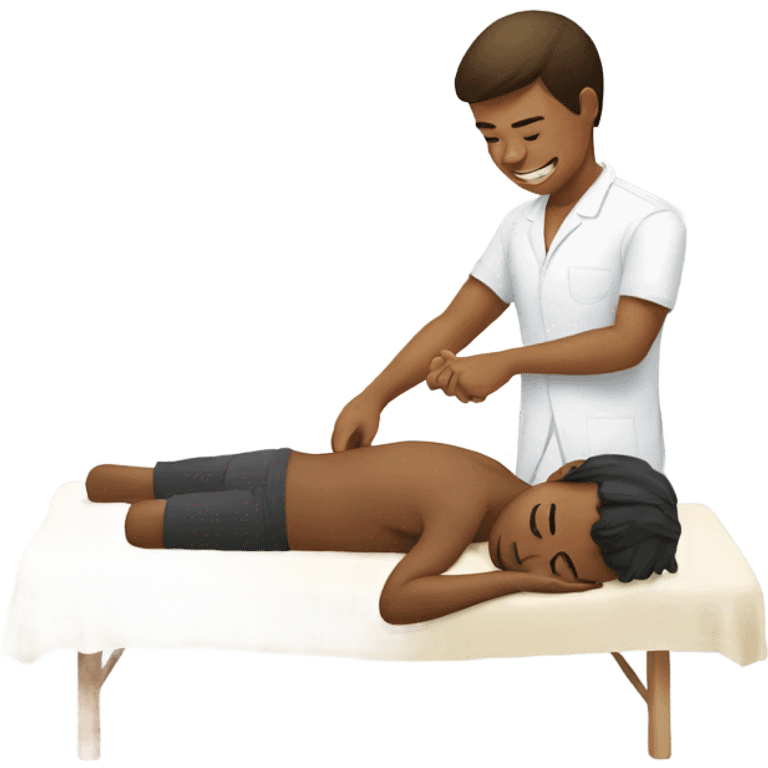 Boy getting massage emoji