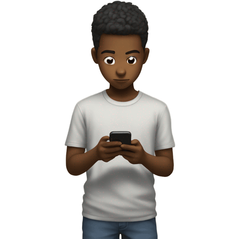  a boy watching anime on his iPhone  emoji