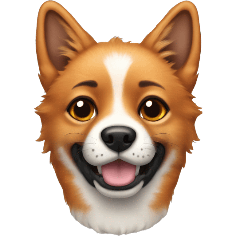 Fox dog puppy with black muzzle and freckles emoji