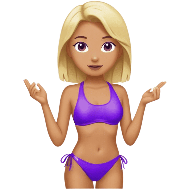 hot girl blonde purple swim suit  emoji