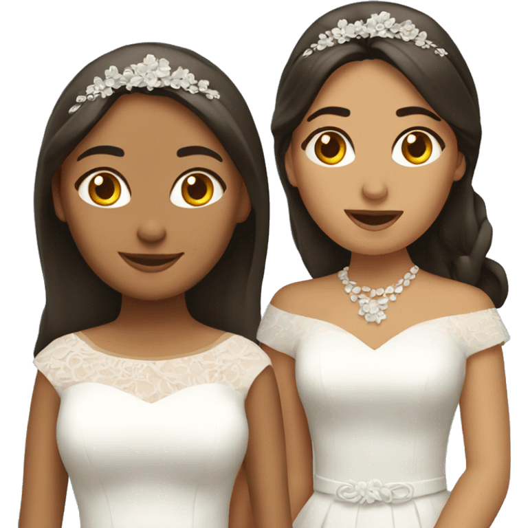 Dos mujeres jóvenes novias emoji