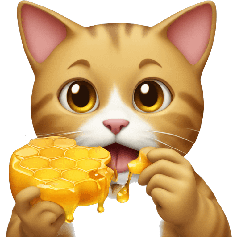 cat eating honey emoji