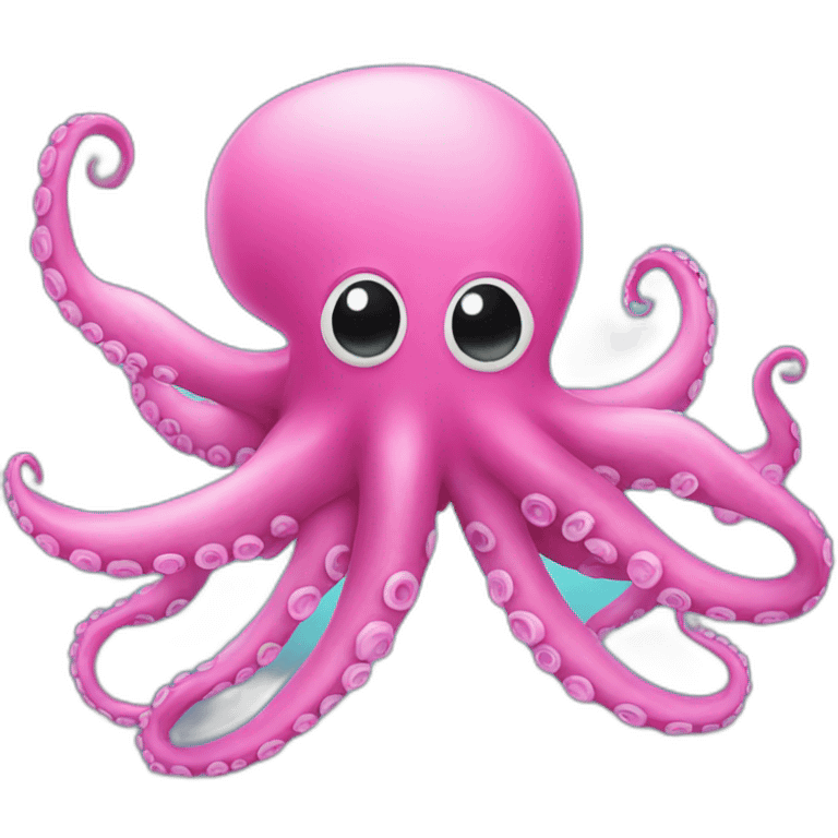 pink octopus swimming emoji