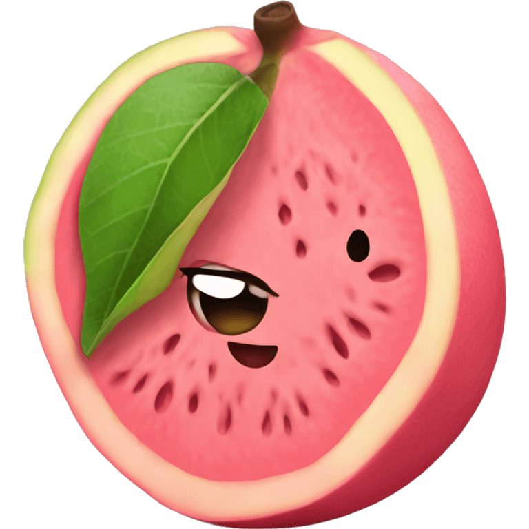 Pink guava cut emoji