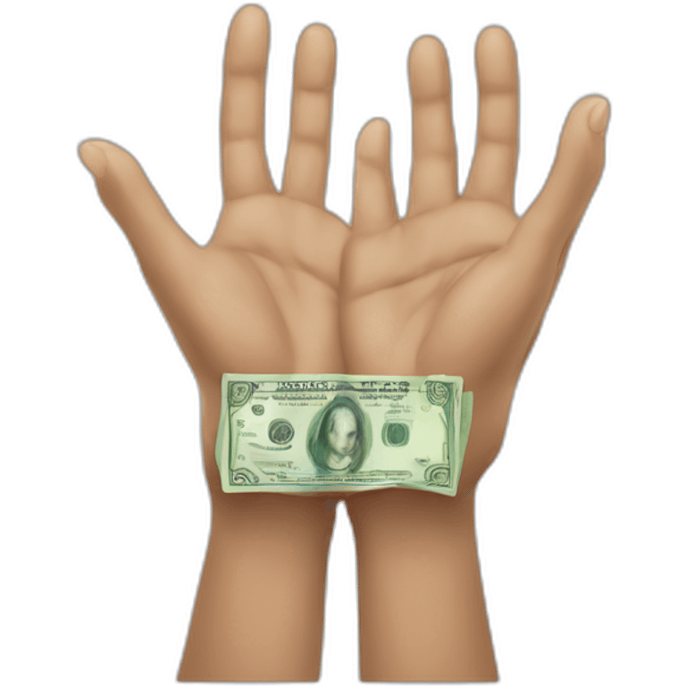 Hands with money dinar algérien  emoji