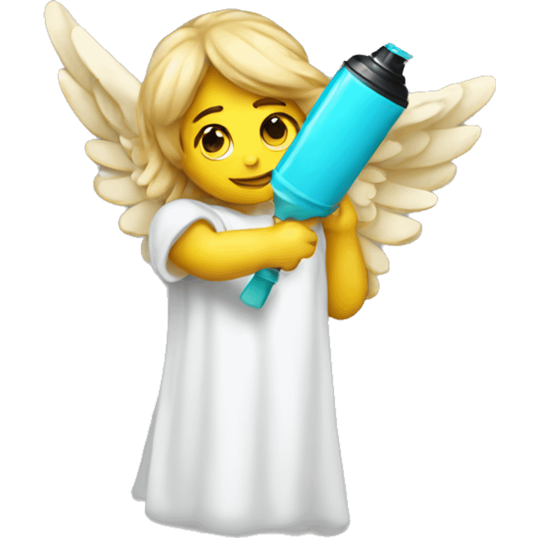 Angel with spray paint can emoji