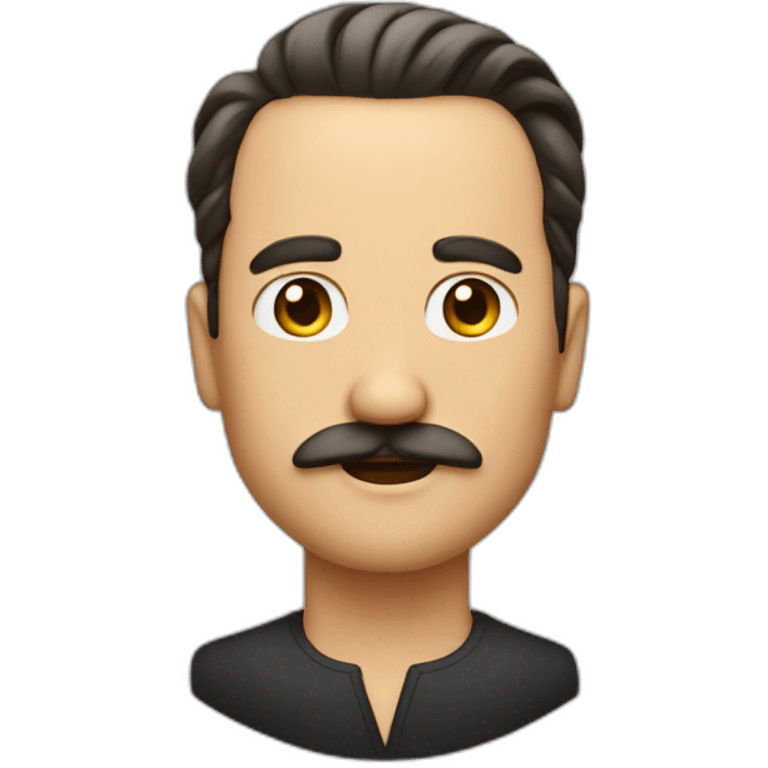 Middle aged man moustache and slicked back hair emoji