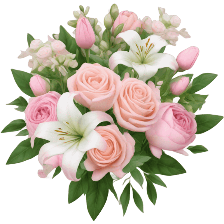 Baby pink flowers bouquet emoji