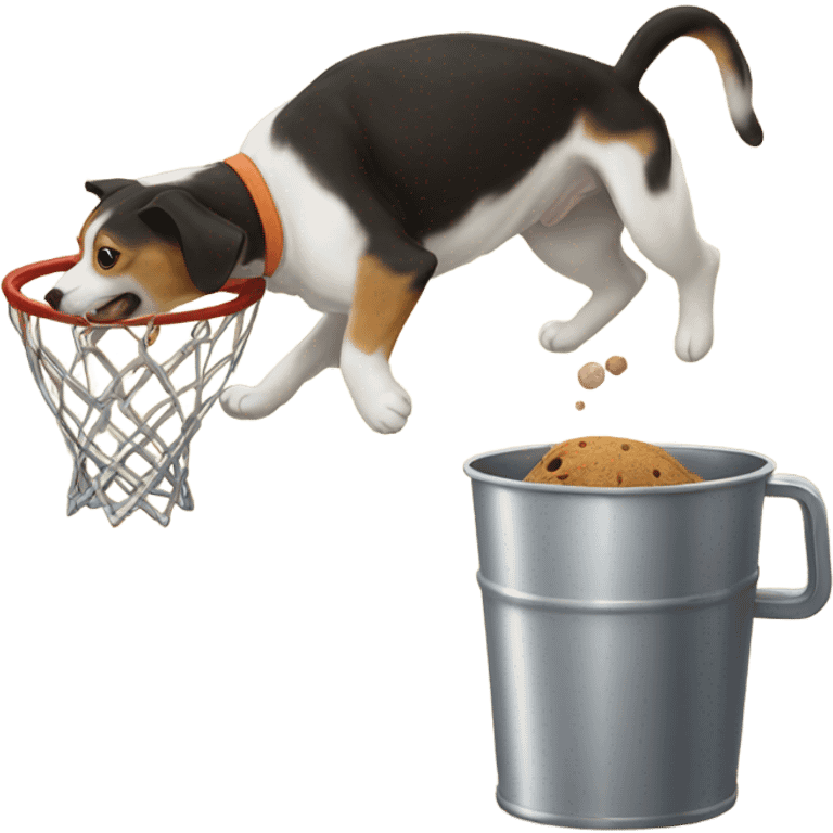 Dog dunking on cat  emoji