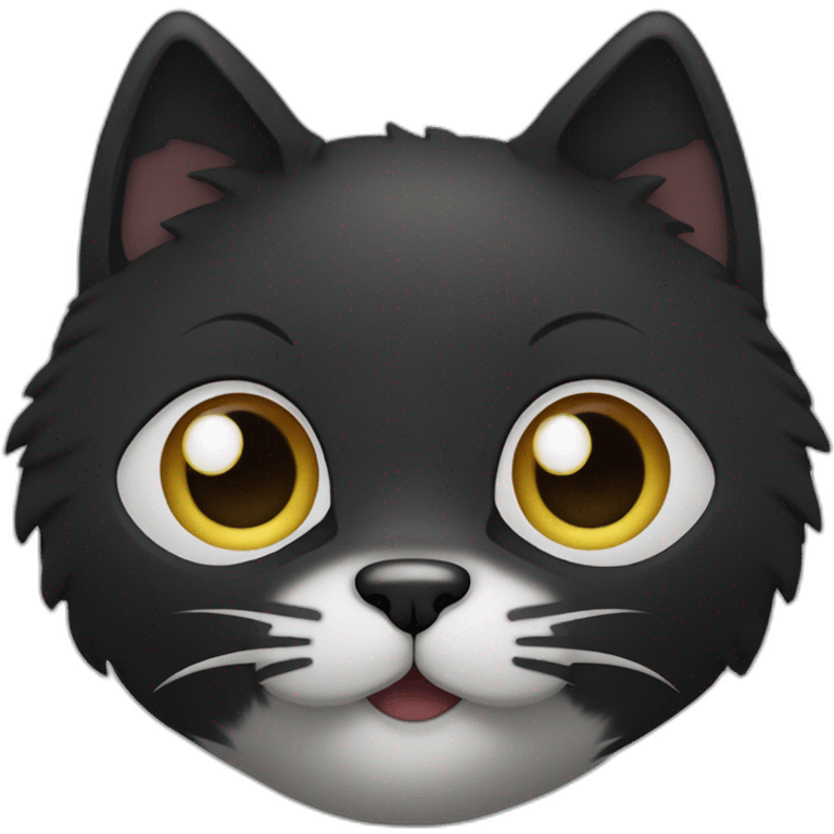 Black-cat-white-spots-face emoji