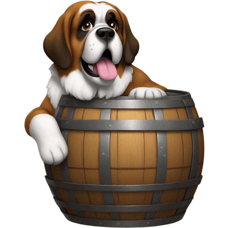 St. Bernard with a barrel emoji