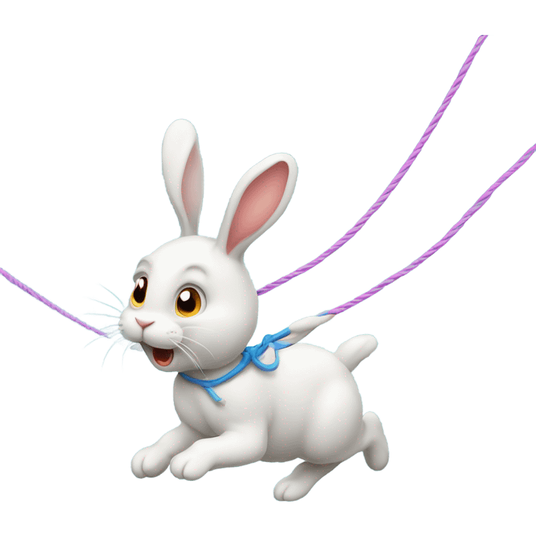 Running rabbits on a string  emoji