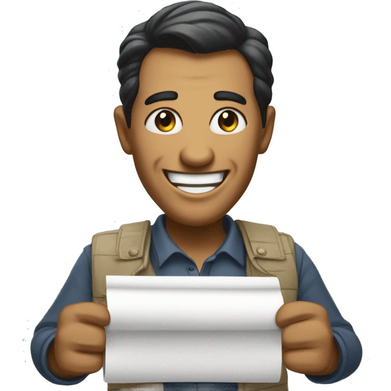 smiling republican agitator holding paper emoji