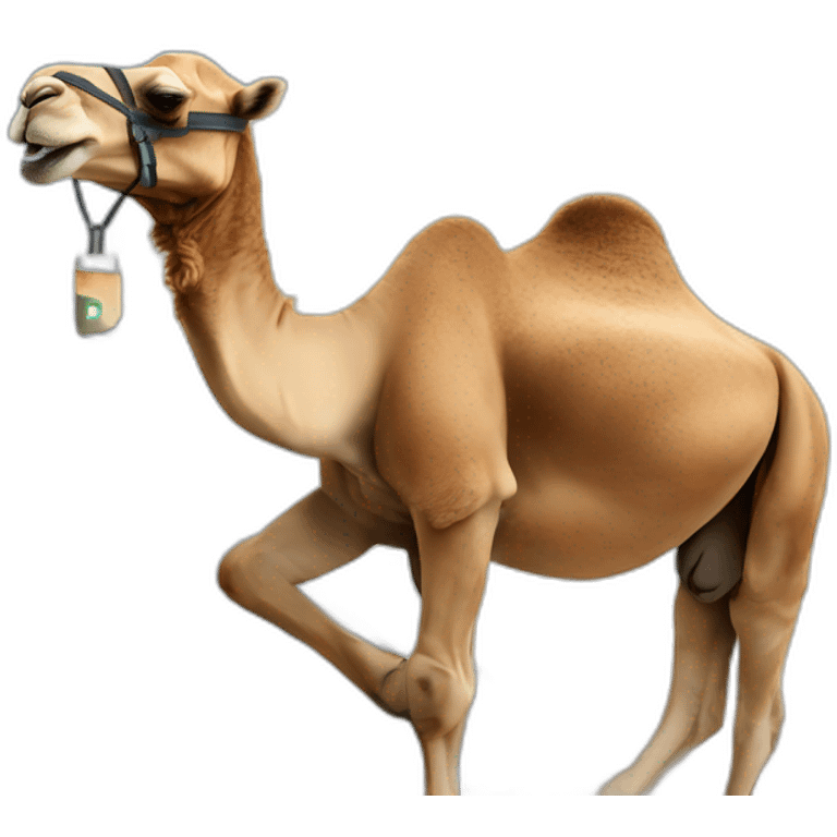 Camel working in solar panels emoji