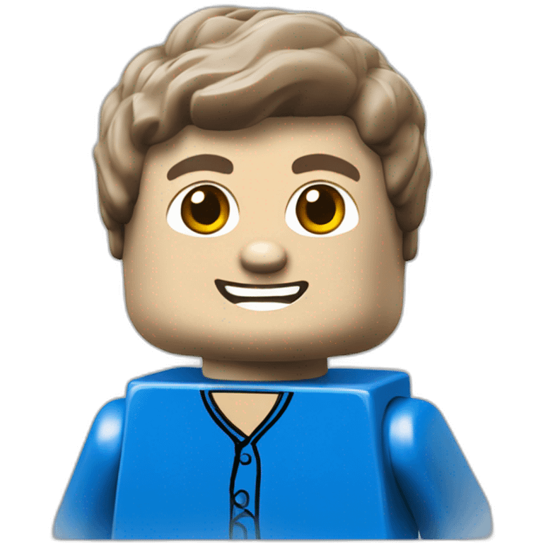 Blue lego brick emoji