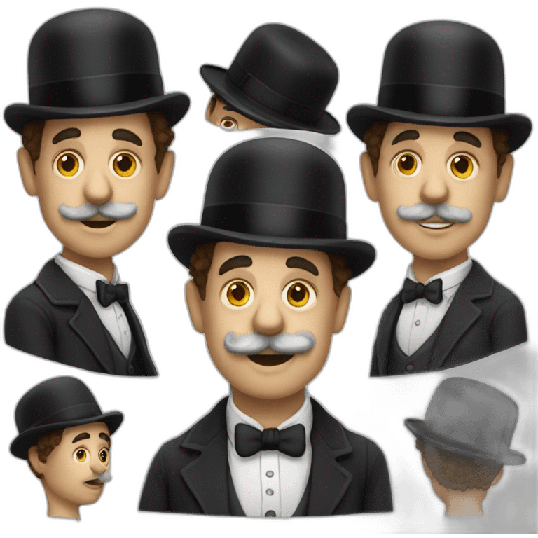 Charlie chaplin no hat emoji