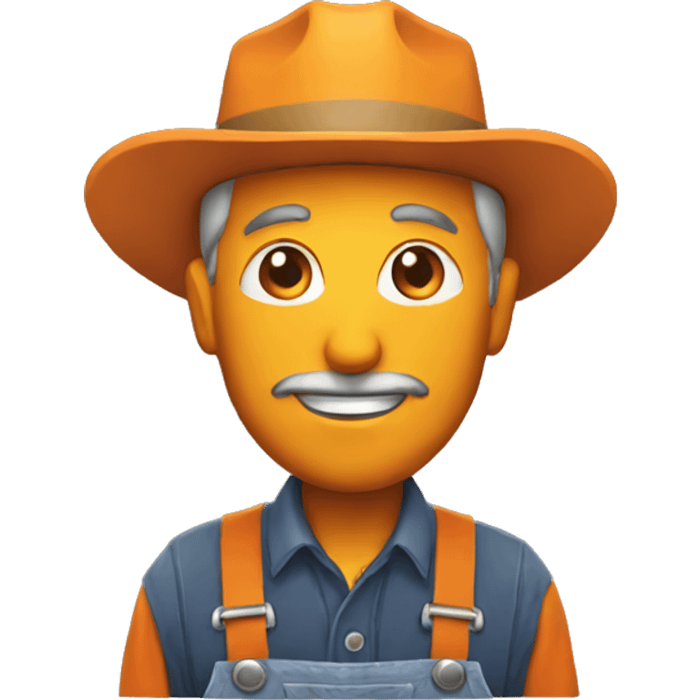 Farmer with an orange emoji